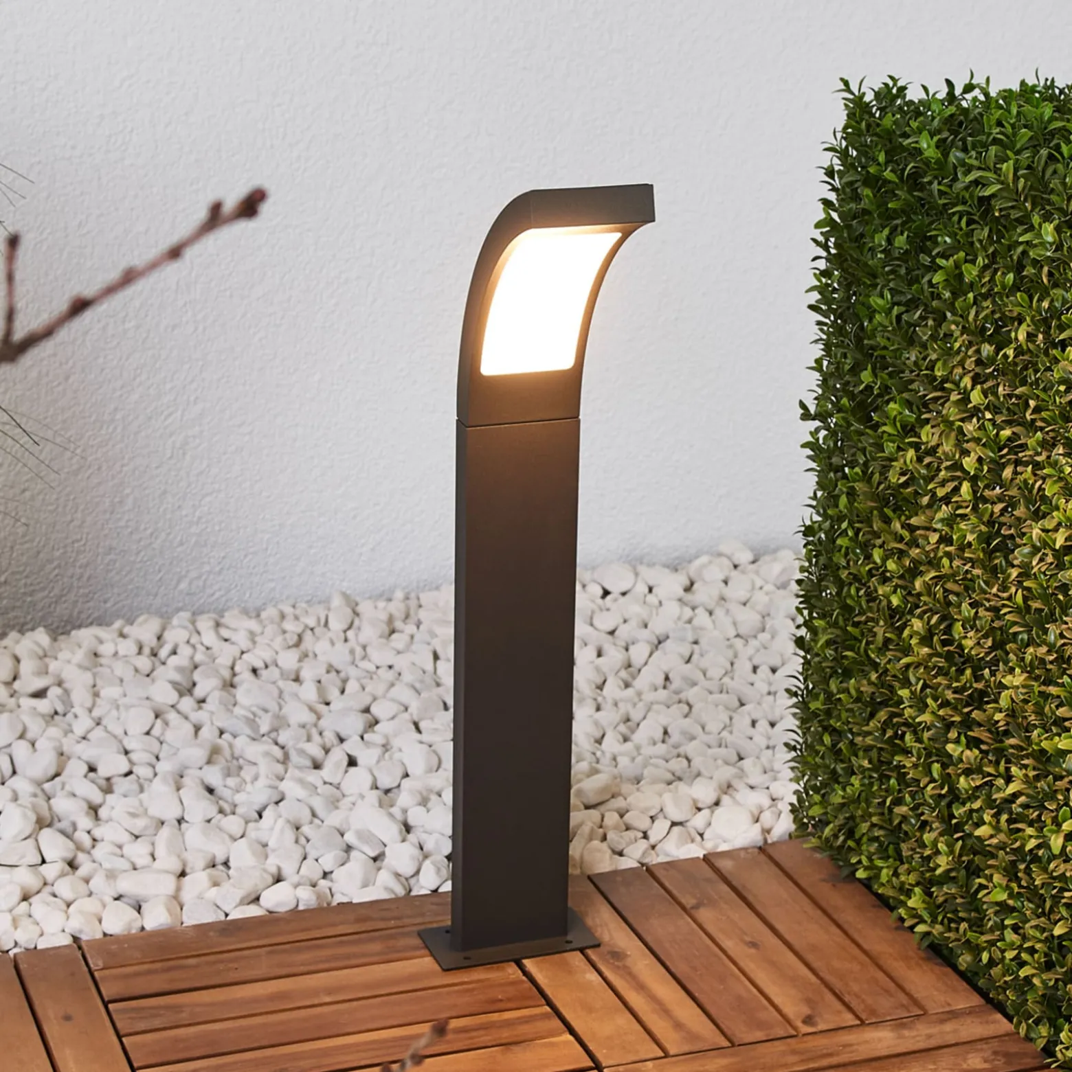 Lucande LED-Pollerleuchte Juvia, 60 cm, anthrazit, IP54