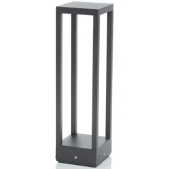 Lucande LED-Sockellampe Carlota, 50 cm, anthrazit, Aluminium