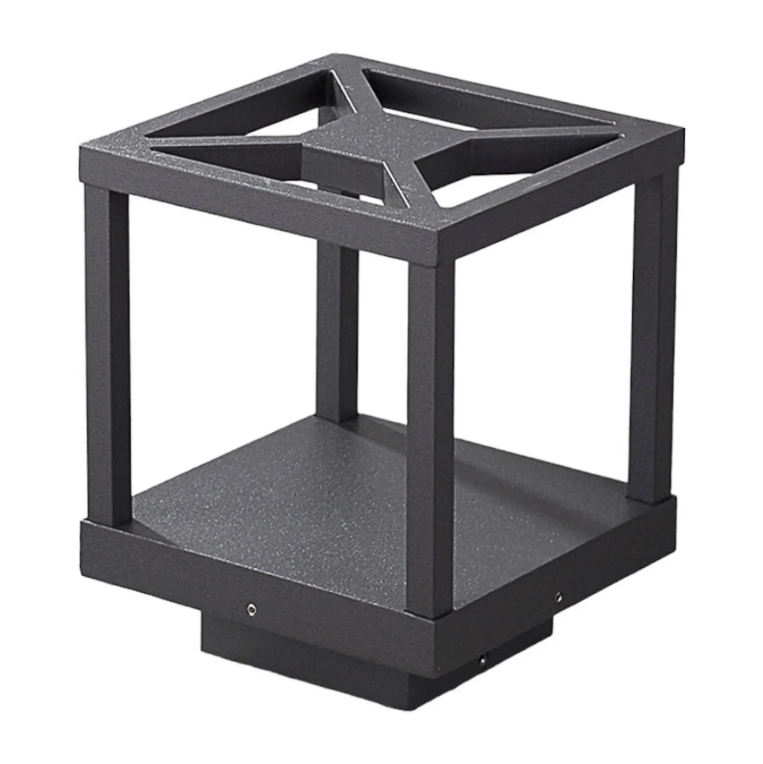 Lucande LED-Sockellampe Lealan, schwarz, Metall, 23 cm, IP54