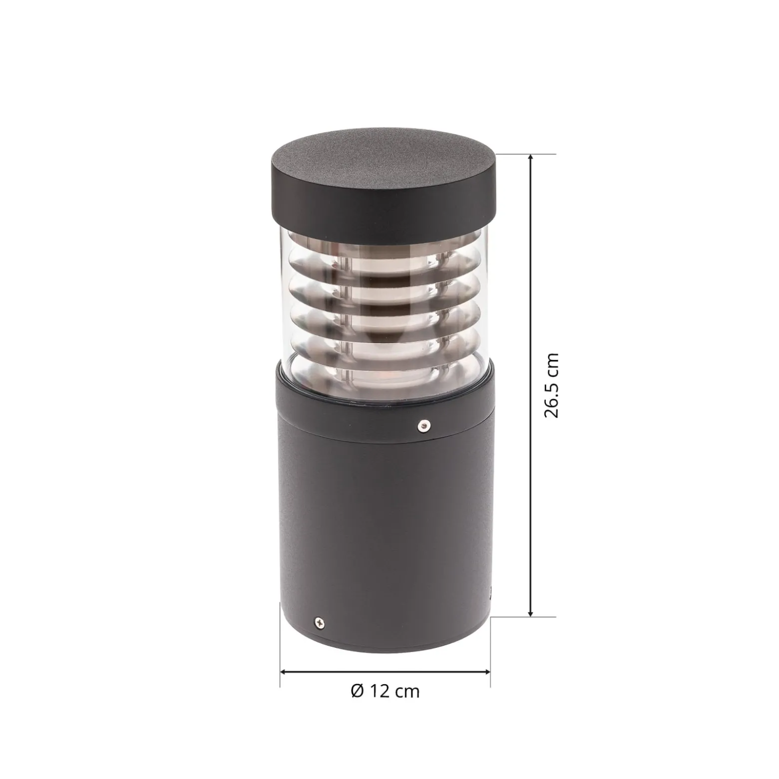 Lucande LED-Sockellampe Lucius, 27cm, anthrazit, IP54