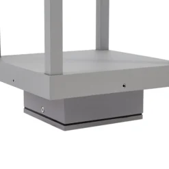 Lucande LED-Sockelleuchte Lealan, grau, Metall, 23 cm, IP54