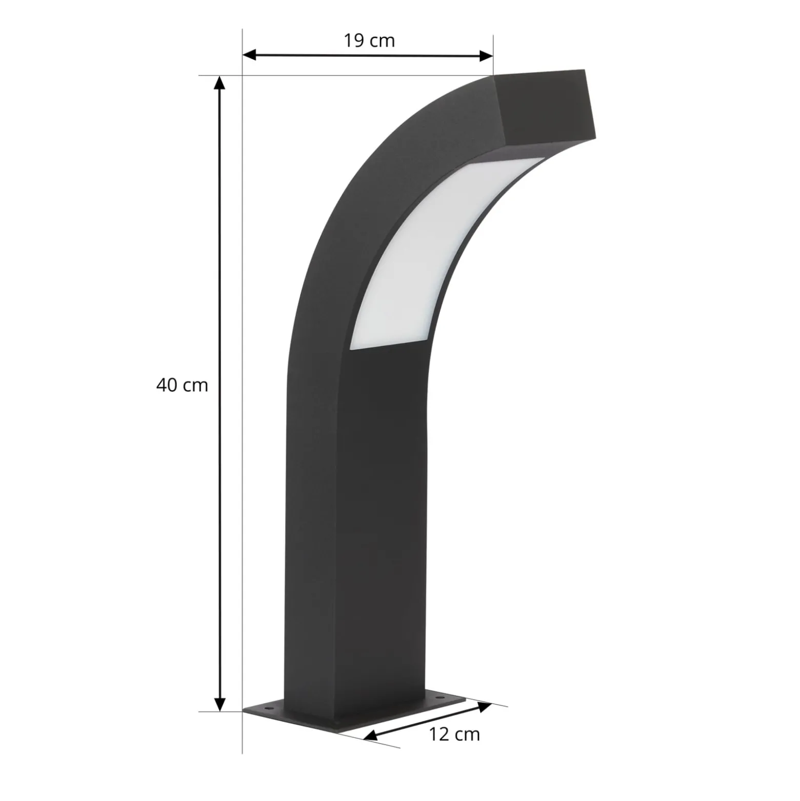 Lucande LED-Sockelleuchte Lennik, 40 cm, anthrazit, Metall