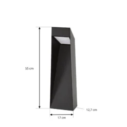 Lucande LED-Sockelleuchte Louran, 55 cm, schwarz, up/down