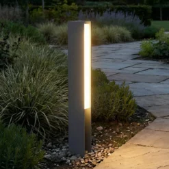 Lucande LED-Sockelleuchte Teerk, Höhe 50 cm, anthrazit, IP65