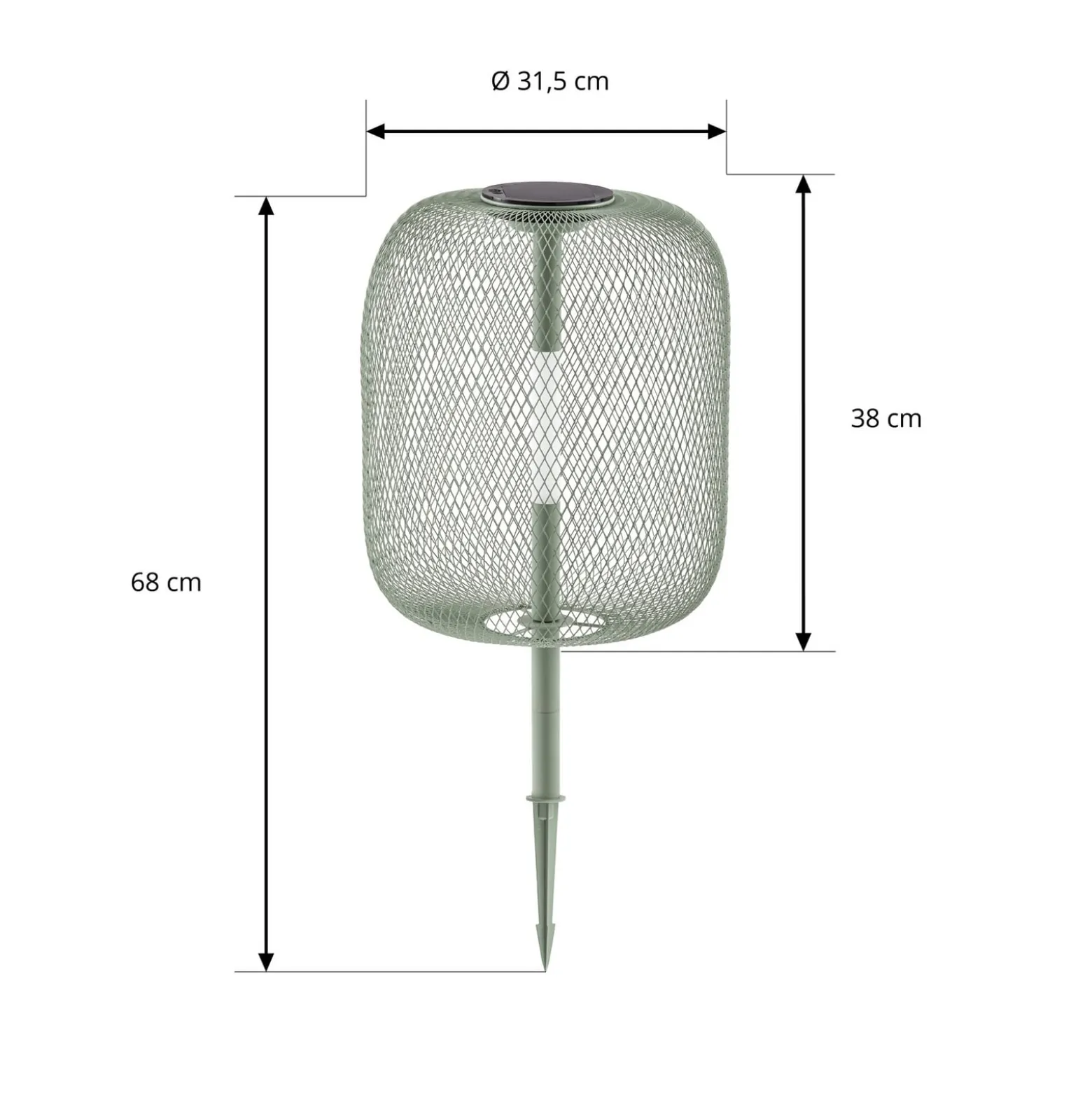 Lucande LED-Solarerdspießleuchte Faylen, salbeigrün, IP65