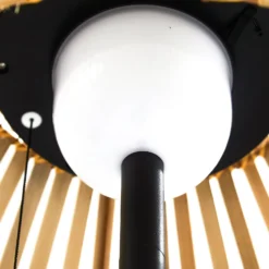 Lucande LED-Solar-Stehleuchte Eligio, Bambus, Ø 39 cm, RGB
