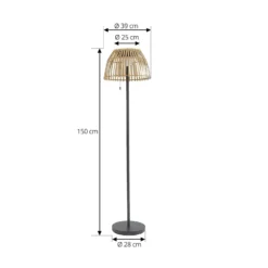 Lucande LED-Solar-Stehleuchte Eligio, Bambus, Ø 39 cm, RGB