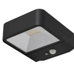 Lucande LED-Solarwandlampe Dava, 5 cm hoch, Alu, Sensor