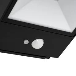 Lucande LED-Solarwandlampe Dava, 5 cm hoch, Alu, Sensor
