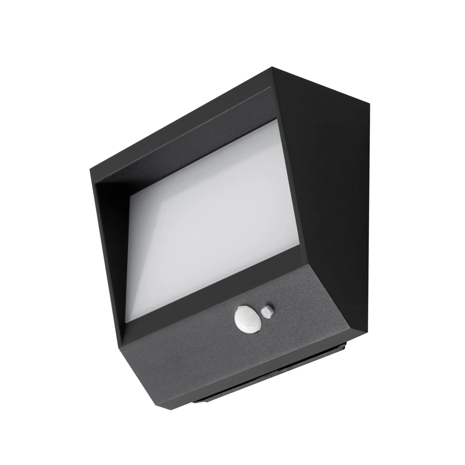 Lucande LED-Solarwandlampe Dava, 14 cm hoch, Alu, Sensor