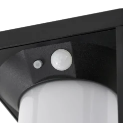 Lucande LED-Solar-Wandleuchte Tilena, schwarz, Alu, Sensor