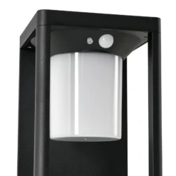 Lucande LED-Solar-Wandleuchte Tilena, schwarz, Alu, Sensor