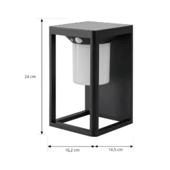 Lucande LED-Solar-Wandleuchte Tilena, schwarz, Alu, Sensor