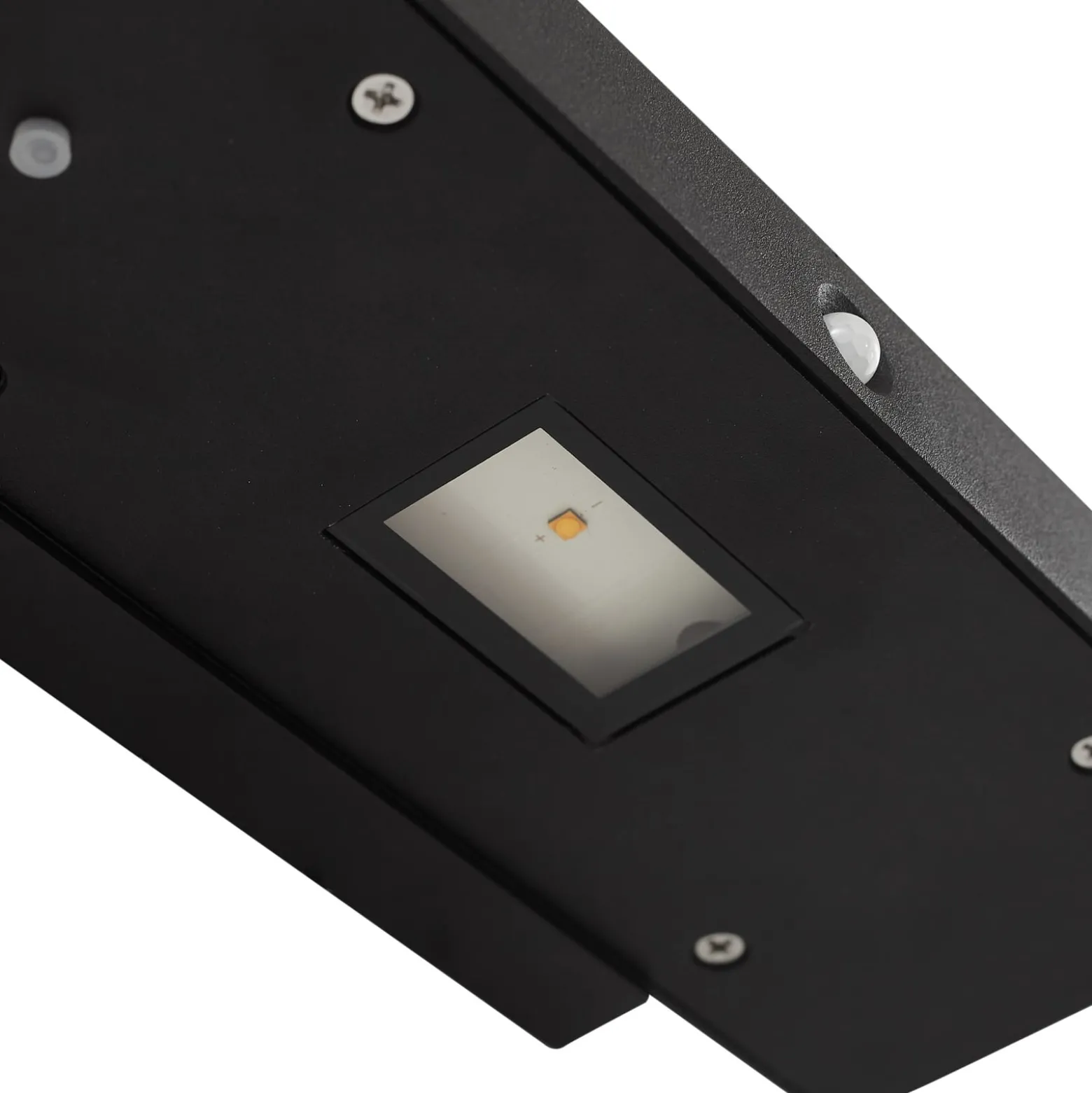 Lucande LED-Solar-Wandleuchte Tavon, eckig, schwarz, Sensor