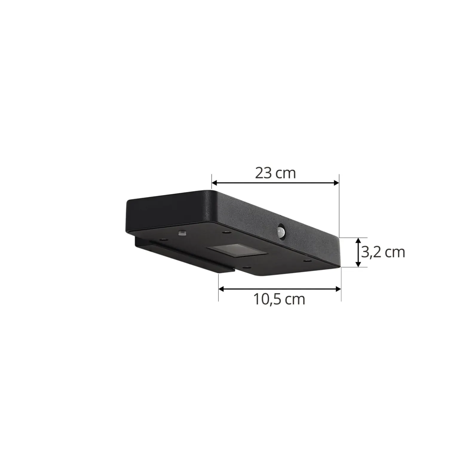 Lucande LED-Solar-Wandleuchte Tavon, eckig, schwarz, Sensor