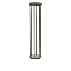 Lucande LED-Solar-Wegelampe Evelis, schwarz, Alu, Sensor