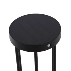 Lucande LED-Solar-Wegelampe Evelis, schwarz, Alu, Sensor