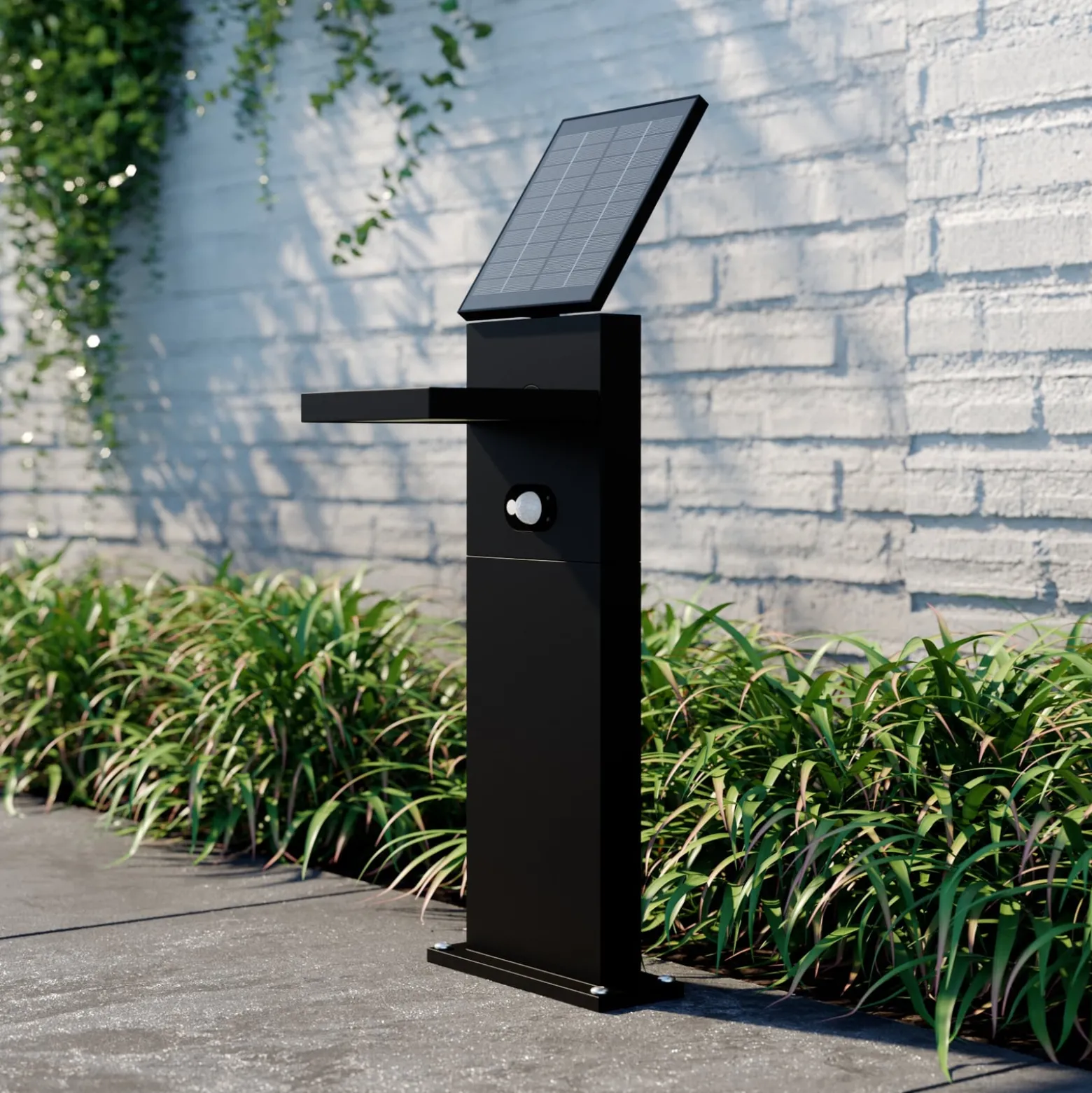 Lucande LED-Solarwegelampe Silvan, 60 cm, Sensor, anthrazit