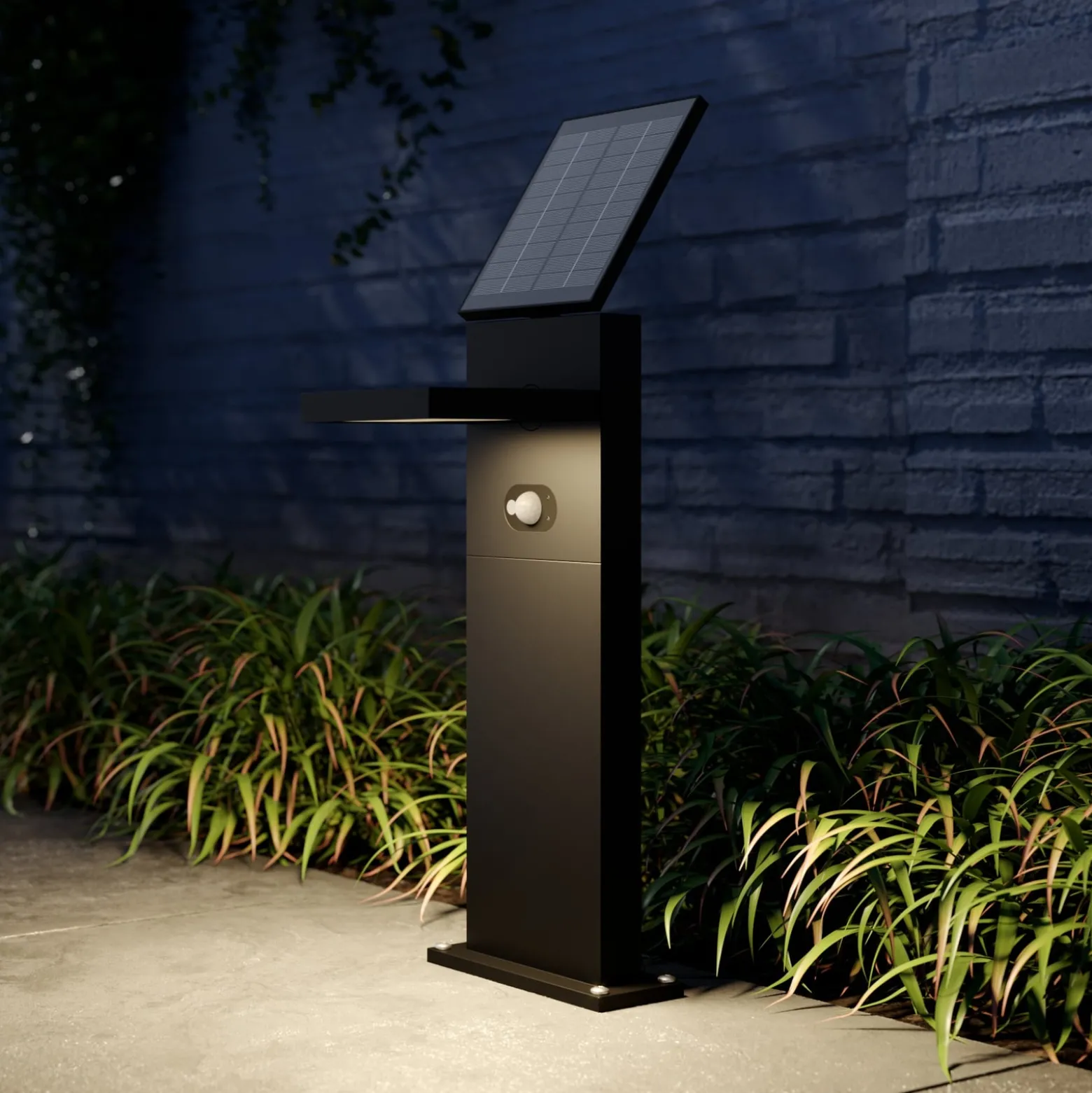Lucande LED-Solarwegelampe Silvan, 60 cm, Sensor, anthrazit