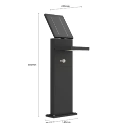 Lucande LED-Solarwegelampe Silvan, 60 cm, Sensor, anthrazit