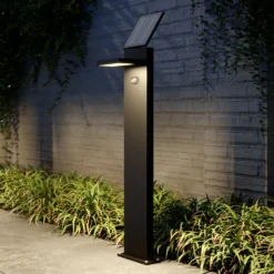 Lucande LED-Solarwegelampe Silvan, 100cm, Sensor, anthrazit