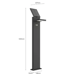 Lucande LED-Solarwegelampe Silvan, 100cm, Sensor, anthrazit