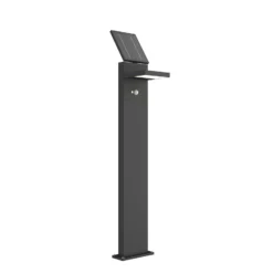 Lucande LED-Solarwegelampe Silvan, 100cm, Sensor, anthrazit
