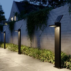 Lucande LED-Solarwegelampe Silvan, 100cm, Sensor, anthrazit