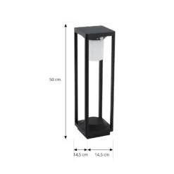 Lucande LED-Solarwegeleuchte Nilea, 50 cm, schwarz, Sensor
