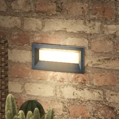 Lucande LED-Wandeinbaulampe Lachlain, anthrazit, 25 cm, IP65