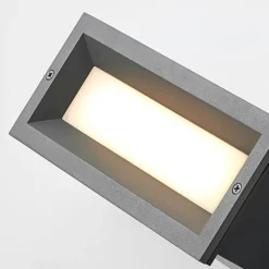 Lucande LED-Wandeinbaulampe Lachlain, anthrazit, 25 cm, IP65