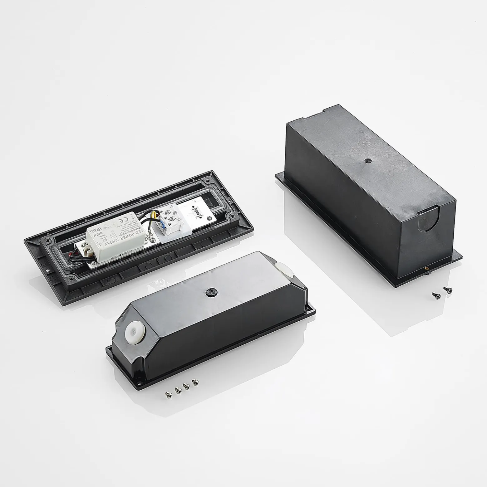 Lucande LED-Wandeinbauleuchte Zandro, 25 cm, anthrazit, IP65