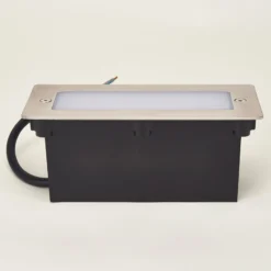 Lucande LED-Wandeinbauleuchte Holly, 17 cm, Edelstahl
