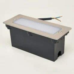Lucande LED-Wandeinbauleuchte Holly, 17 cm, Edelstahl