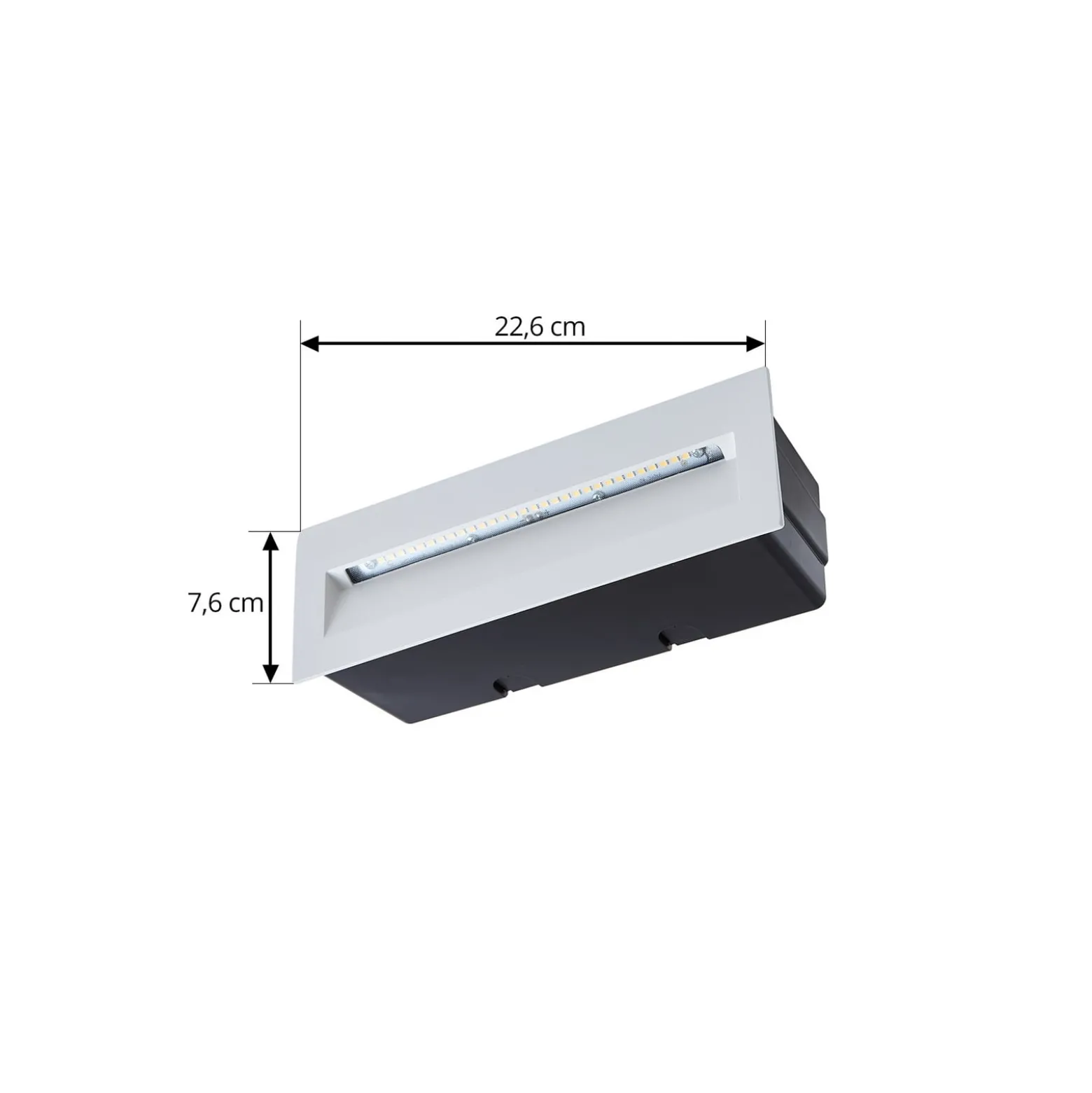 Lucande LED-Wandeinbauleuchte Loya, 23 x 8 cm, weiß, IP54