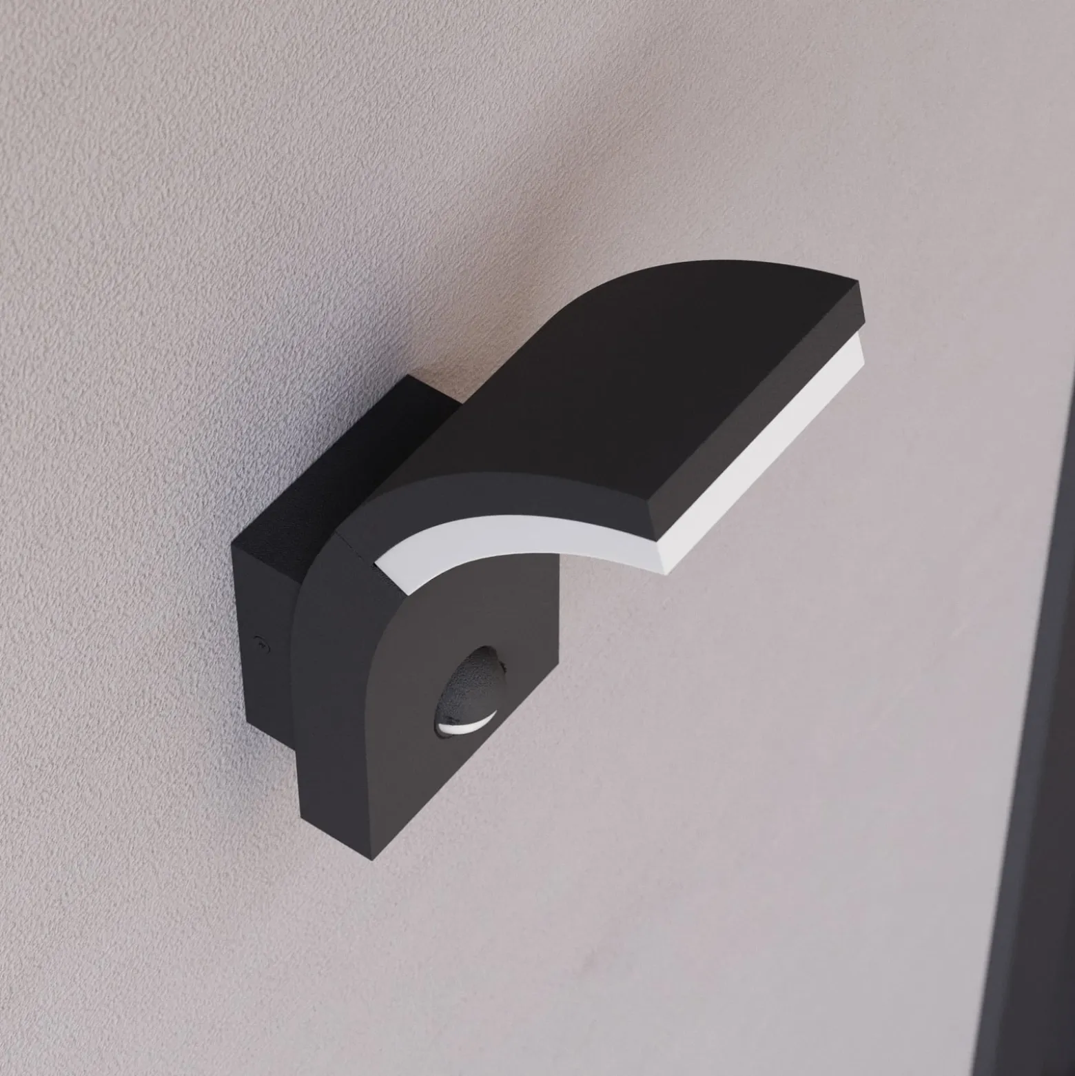 Lucande LED-Wandleuchte Timm, Sensor, 20cm, anthrazit, IP54