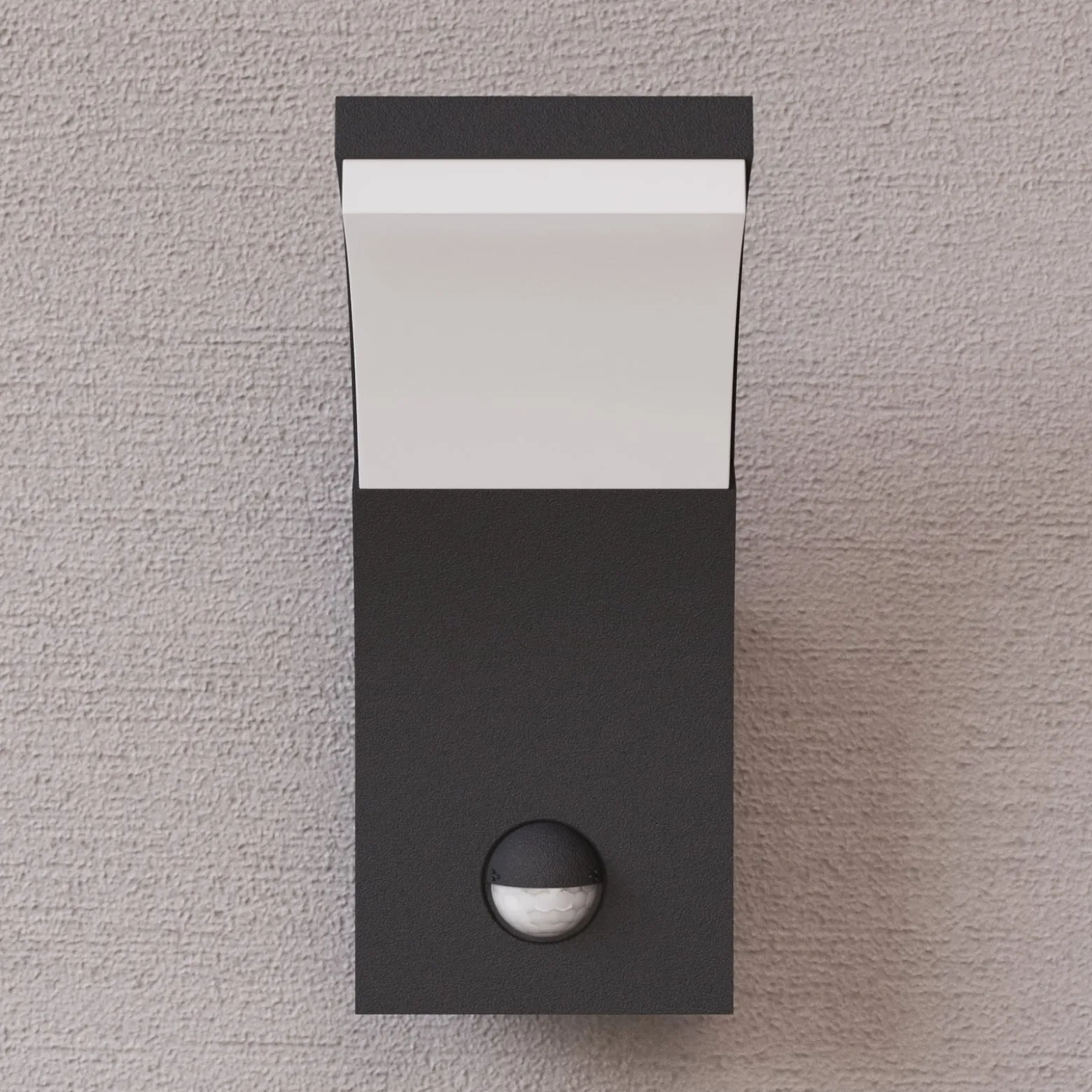Lucande LED-Wandleuchte Timm, Sensor, 20cm, anthrazit, IP54