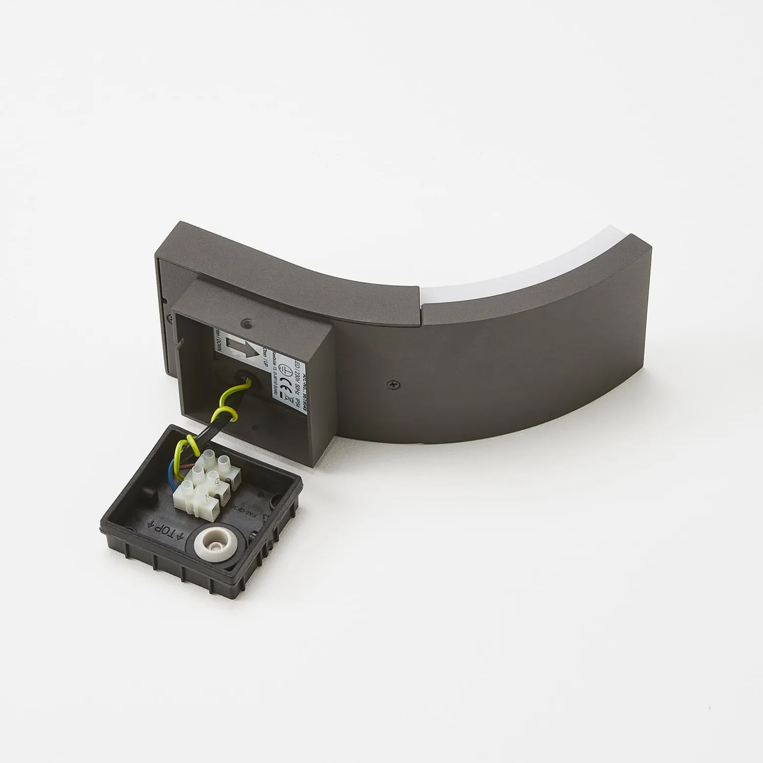Lucande LED-Wandleuchte Timm, Sensor, 20cm, anthrazit, IP54