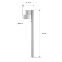 Lucande LED-Wegelampe Elune, hellgrau, Sensor, IP44, 77 cm