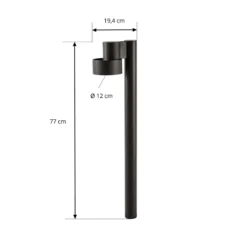 Lucande LED-Wegelampe Elune, schwarz matt, IP44, Höhe 77 cm