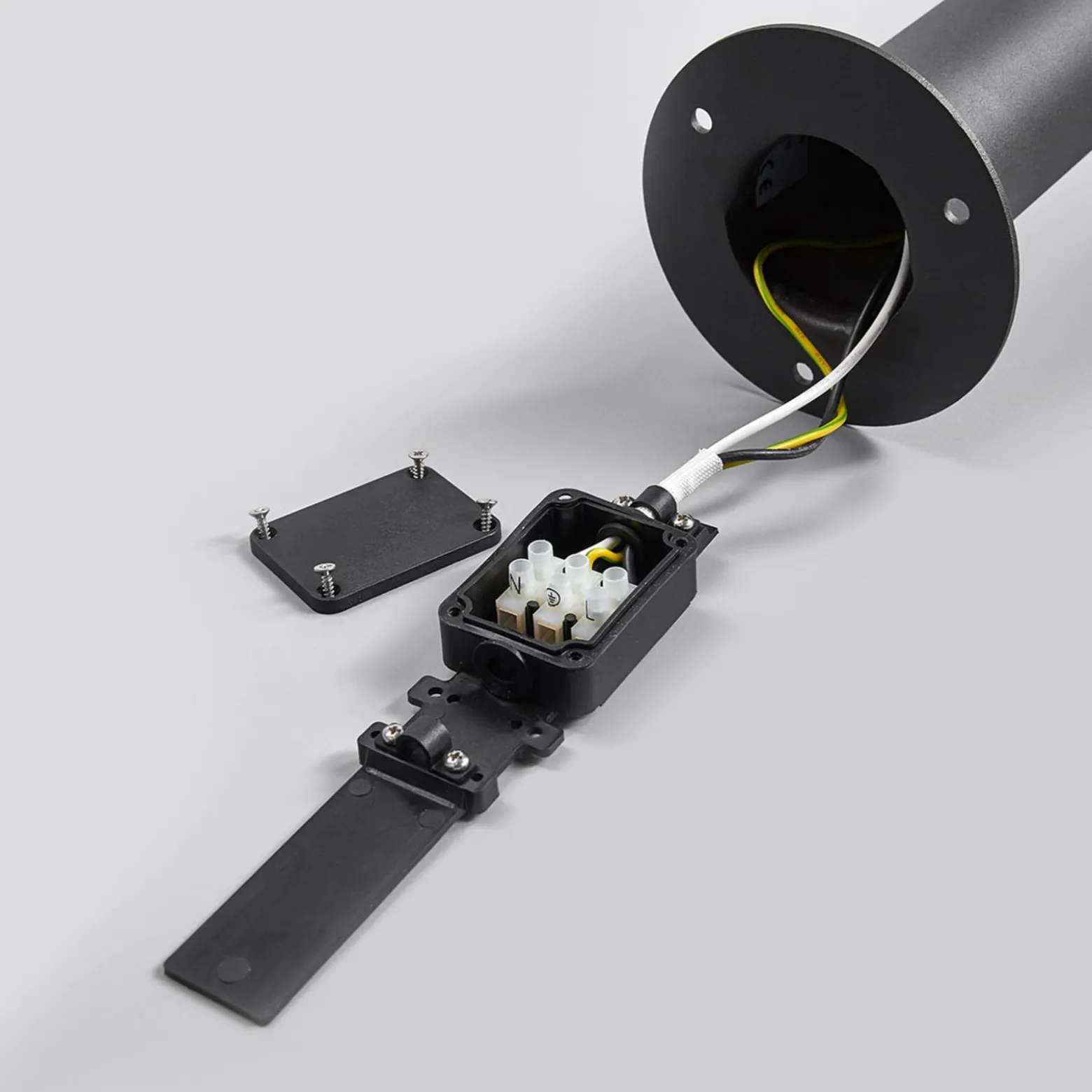 Lucande LED-Wegelampe Fenia, 100 cm, Sensor, IP54, anthrazit