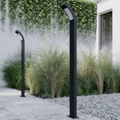 Lucande LED-Wegelampe Juvia, 100cm, anthrazit, Metall, IP54