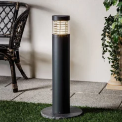 Lucande LED-Wegelampe Lucius, 65cm, anthrazit, Metall, IP54