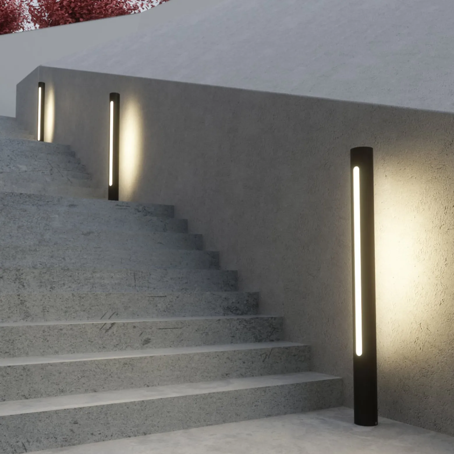 Lucande LED-Wegelampe Tomas, 75 cm, dunkelgrau, IP54
