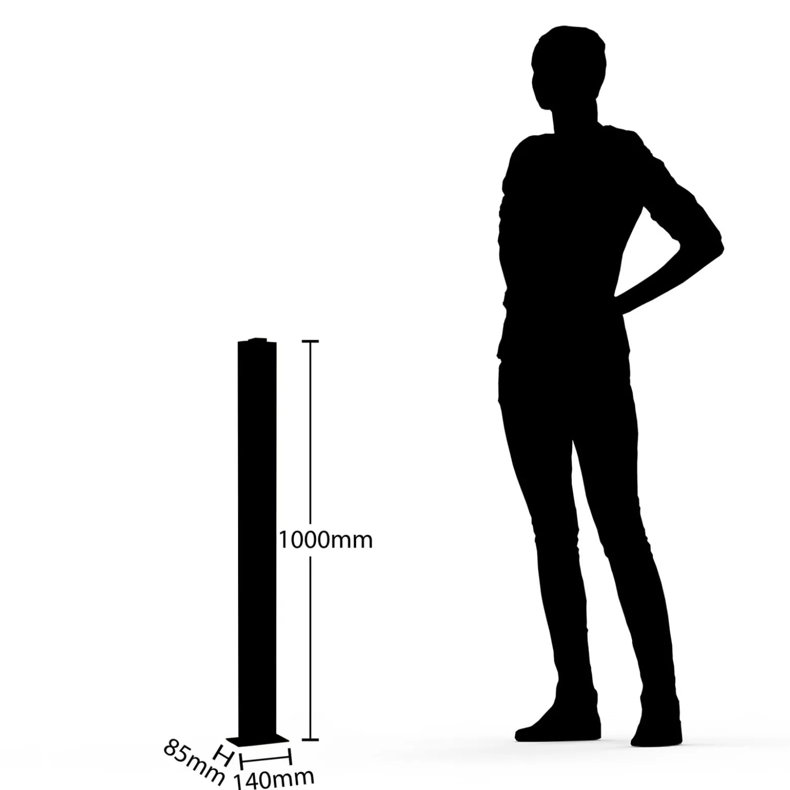 Lucande LED-Wegelampe Virgalia, Bewegungsmelder, 100cm, IP54