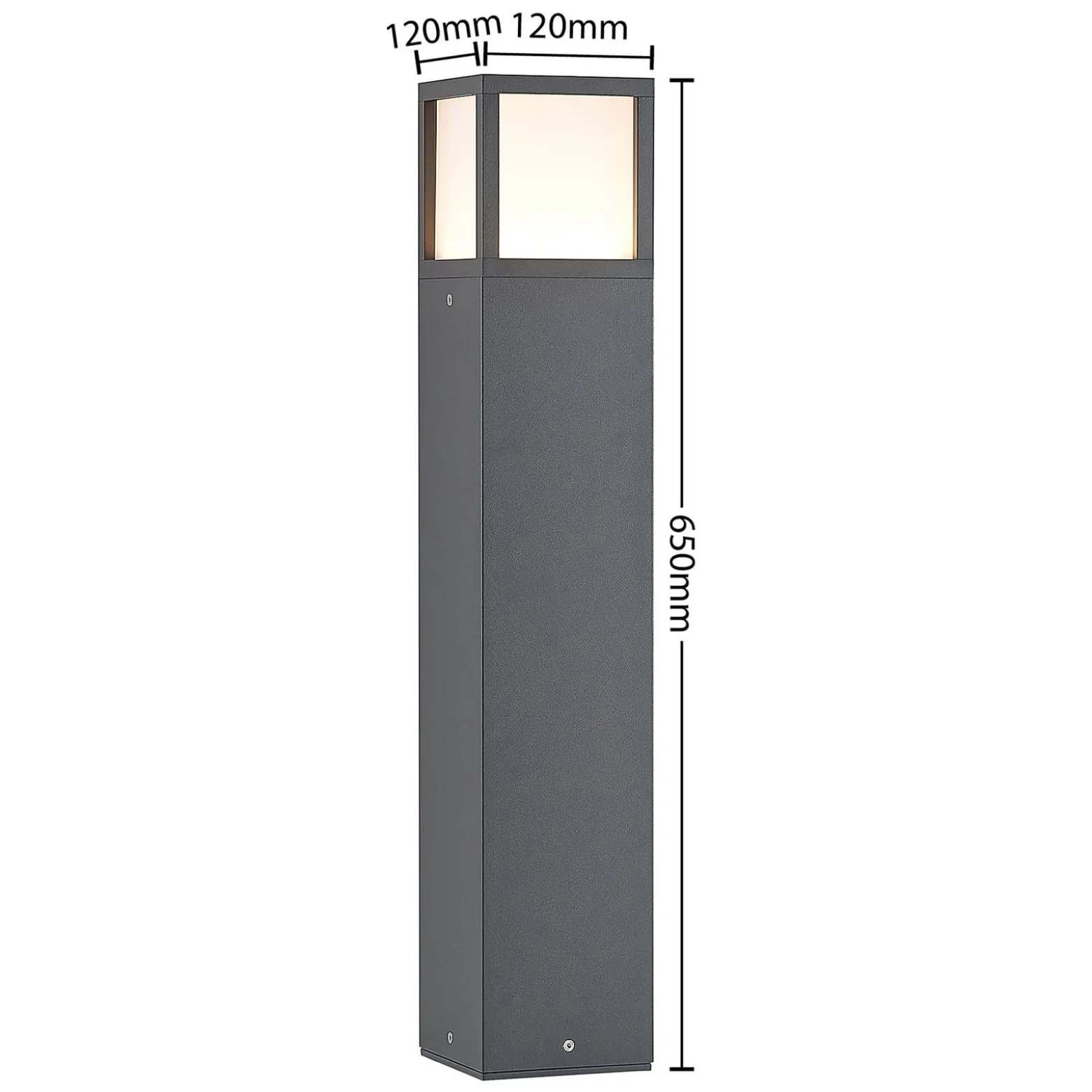 Lucande LED-Wegeleuchte Dewari, 65 cm, dunkelgrau, IP54