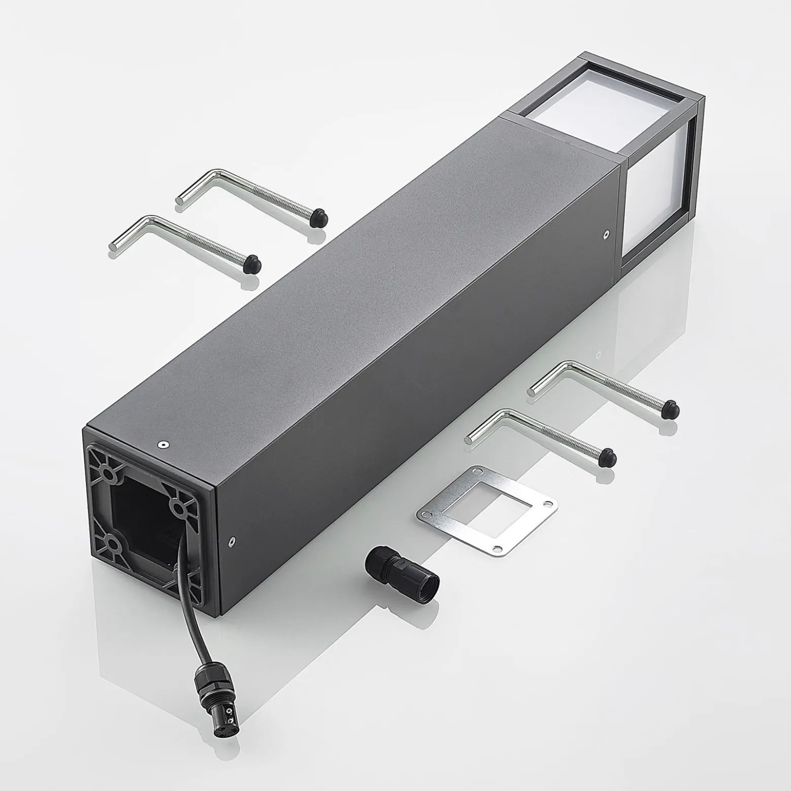 Lucande LED-Wegeleuchte Dewari, 65 cm, dunkelgrau, IP54