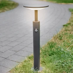 Lucande LED-Wegeleuchte Fenia, 60cm, Sensor, IP54, anthrazit