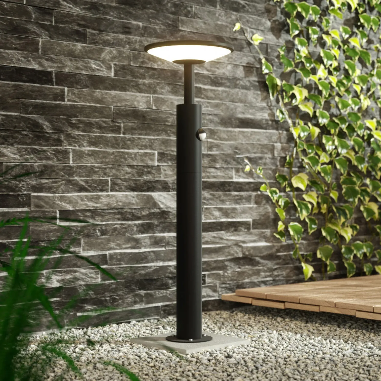 Lucande LED-Wegeleuchte Fenia, 60cm, Sensor, IP54, anthrazit