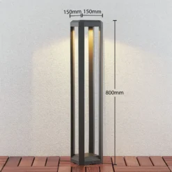 Lucande LED-Wegeleuchte Fery, anthrazit, Metall, 80cm, IP65